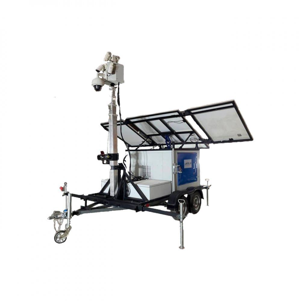 Гибридная автономная мобильная система видеонаблюдения с видеокамерой, солнечными панелями и дизельгенератором "Аргус Страж" max