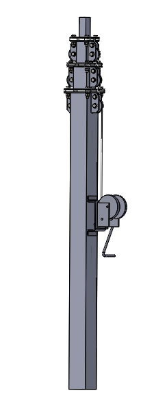 Мачта 5 метров с лебедкой без треноги и прожекторов МАО(ПМ) - 5 (Л)