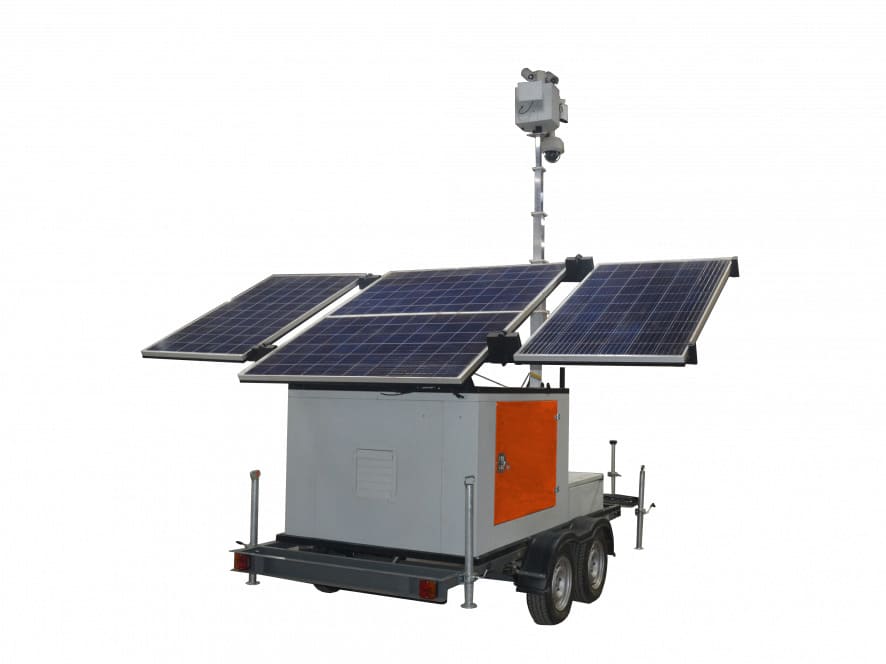 Гибридная автономная мобильная система видеонаблюдения с видеокамерой, солнечными панелями и дизельгенератором "Аргус Страж" base