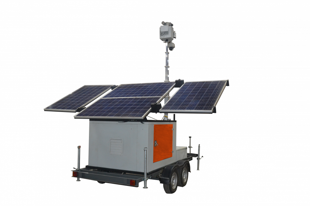 Гибридная автономная мобильная система видеонаблюдения с видеокамерой, солнечными панелями и дизельгенератором "Аргус Страж" base