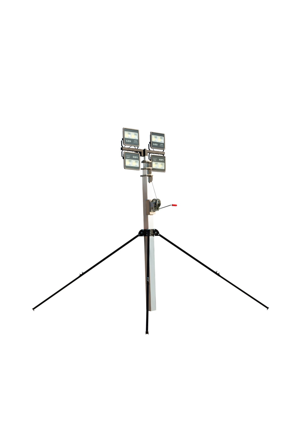 Мачта с лебедкой телескопическая на треноге  ПМО-5м(Л)-4х500Вт(Г)