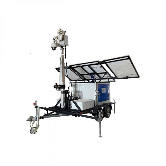 Гибридная автономная мобильная система видеонаблюдения с видеокамерой, солнечными панелями и дизельгенератором "Аргус Страж" max