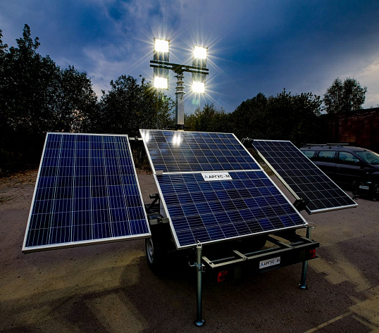 Передвижная осветительная установка «Cолярис» на солнечных батареях ПОУ 6(Л) 6х50 (LED)-СБ