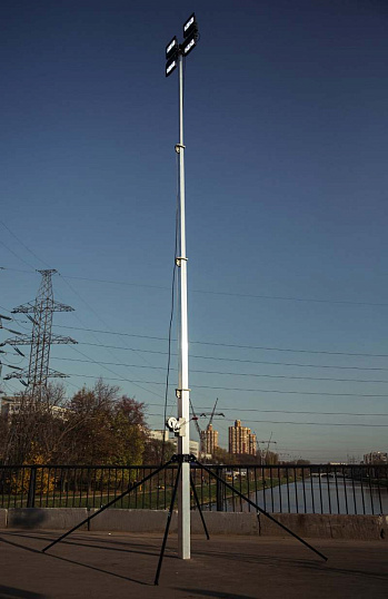 Мачта 9 метров переносная  с лебедкой на треноге без прожекторов ПМО(ПМТ) - 9 (Л)