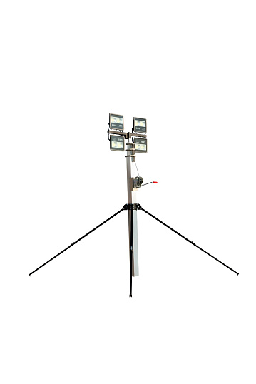 Мачта с лебедкой телескопическая на треноге  ПМО-5м(Л)-4х150Вт(С)